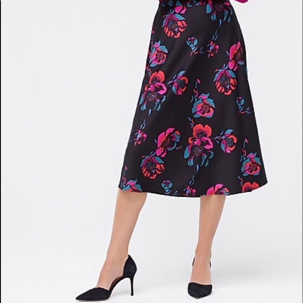 J. Crew Skirt midi skirt with florals